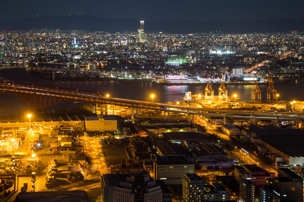 コスモタワー展望台から見た大阪の夜景