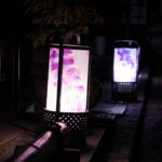 京都の町並み　和風の街路灯
