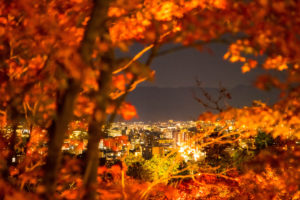 清水寺の高台から見る京都の町並み